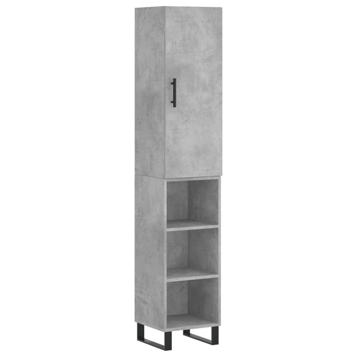 Dulap înalt, gri beton, 34,5x34x180 cm, lemn prelucrat - WALTI WALTI