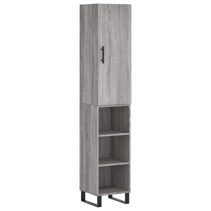 Dulap înalt, gri sonoma, 34,5x34x180 cm, lemn prelucrat WALTI
