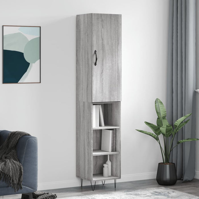 Dulap înalt, gri sonoma, 34,5x34x180 cm, lemn prelucrat - WALTI WALTI