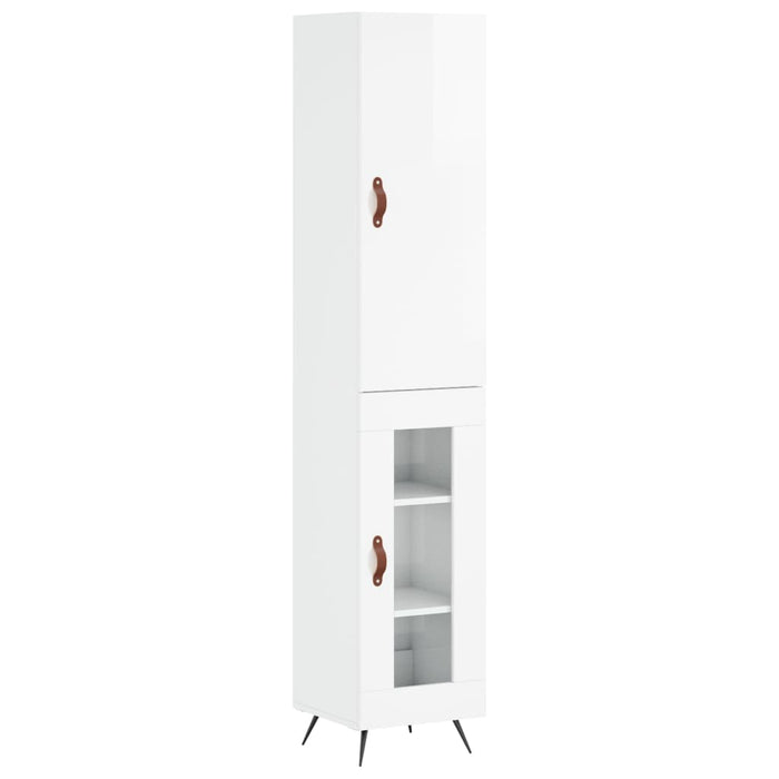 Dulap înalt, alb extralucios, 34,5x34x180 cm, lemn prelucrat - WALTI WALTI