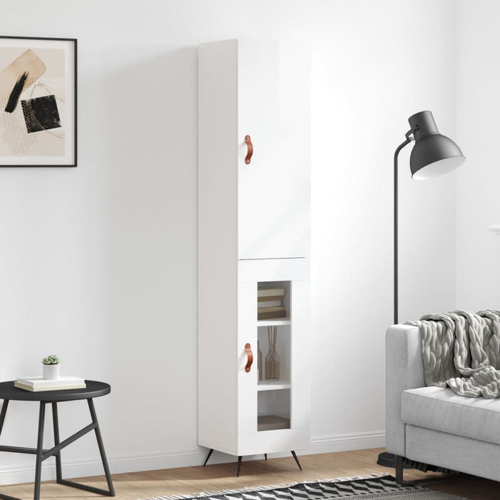 Dulap înalt, alb extralucios, 34,5x34x180 cm, lemn prelucrat - WALTI WALTI