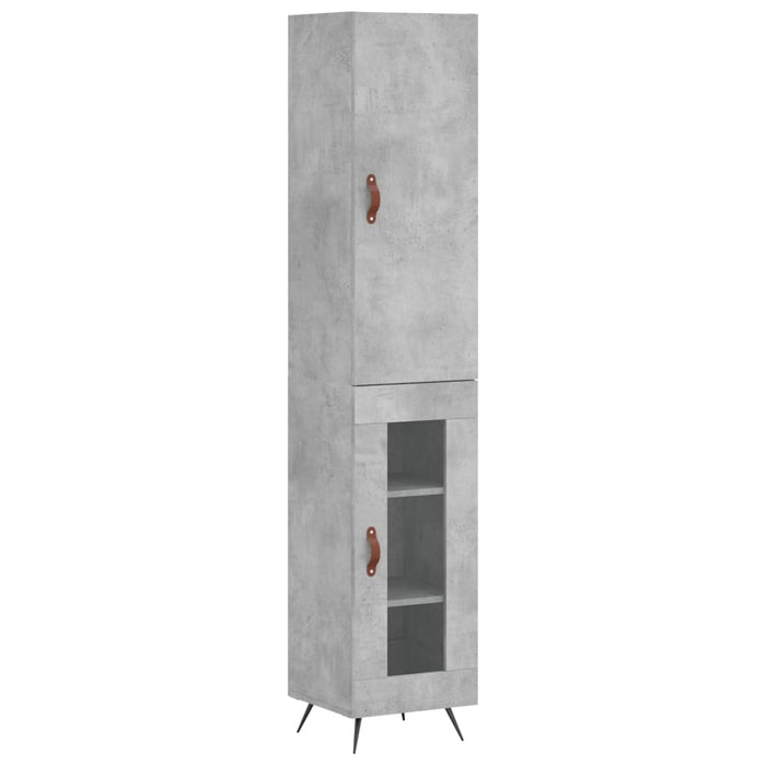 Dulap înalt, gri beton, 34,5x34x180 cm, lemn prelucrat - WALTI WALTI