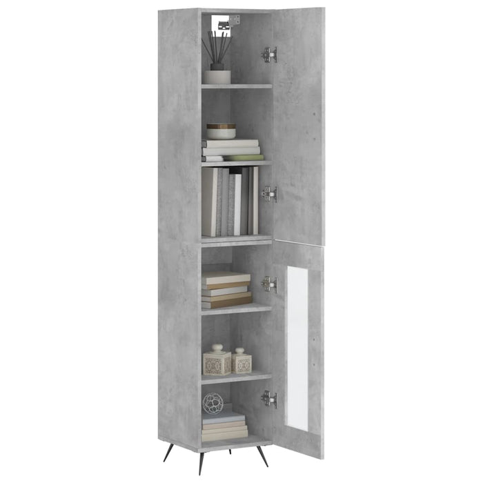 Dulap înalt, gri beton, 34,5x34x180 cm, lemn prelucrat - WALTI WALTI