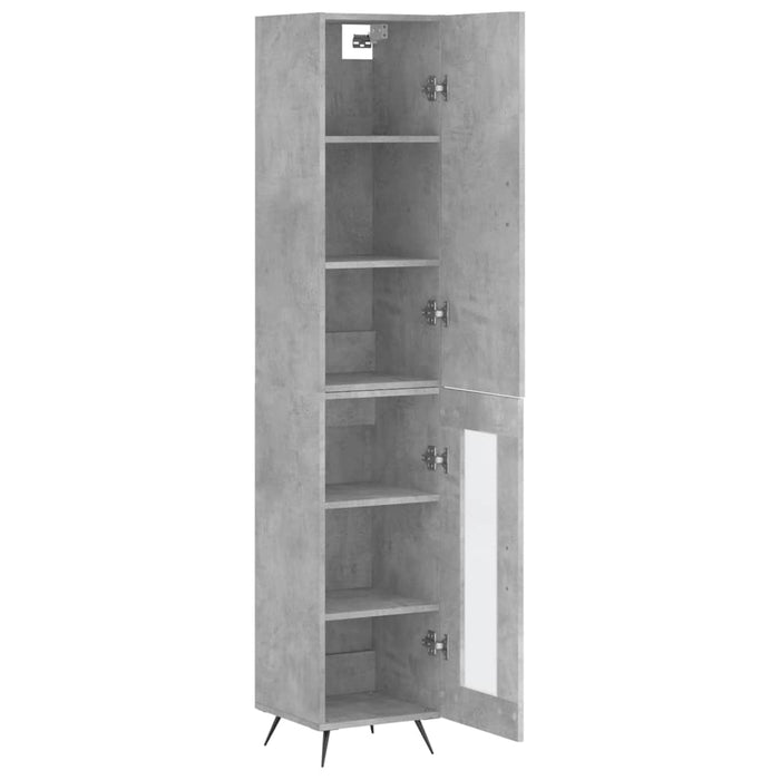 Dulap înalt, gri beton, 34,5x34x180 cm, lemn prelucrat - WALTI WALTI