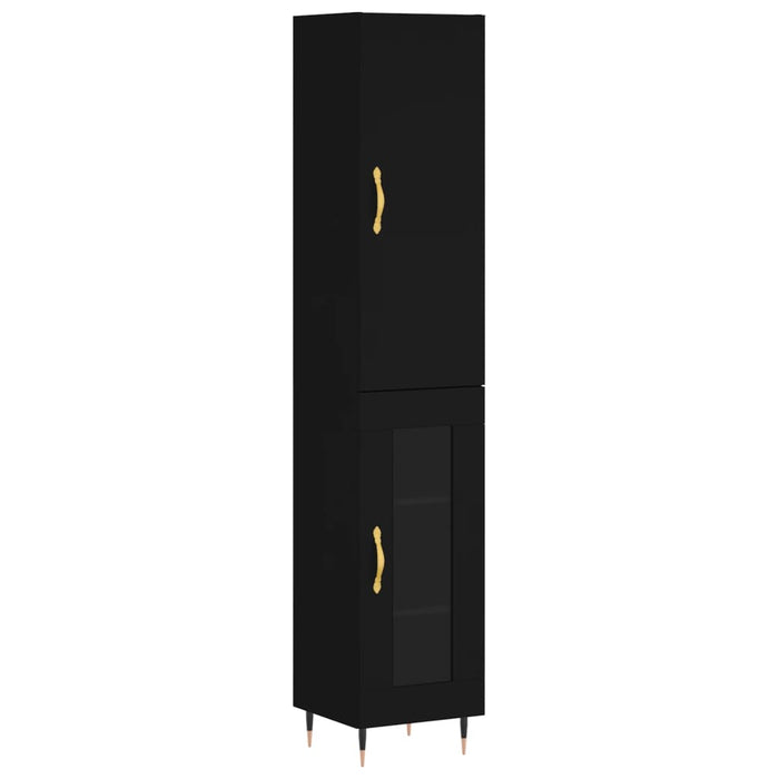 Dulap înalt, negru, 34,5x34x180 cm, lemn prelucrat WALTI
