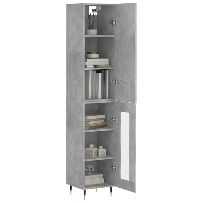 Dulap înalt, gri beton, 34,5x34x180 cm, lemn prelucrat WALTI