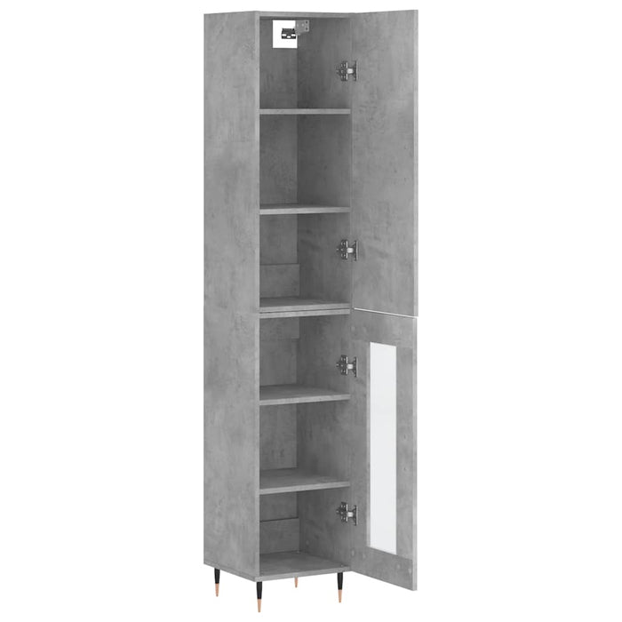 Dulap înalt, gri beton, 34,5x34x180 cm, lemn prelucrat WALTI