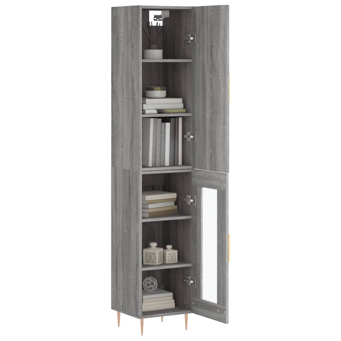 Dulap înalt, gri sonoma, 34,5x34x180 cm, lemn prelucrat WALTI