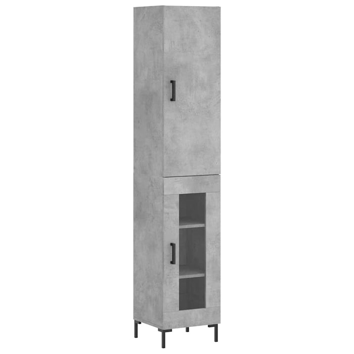 Dulap înalt, gri beton, 34,5x34x180 cm, lemn prelucrat - WALTI WALTI
