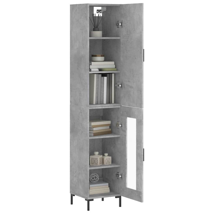 Dulap înalt, gri beton, 34,5x34x180 cm, lemn prelucrat - WALTI WALTI