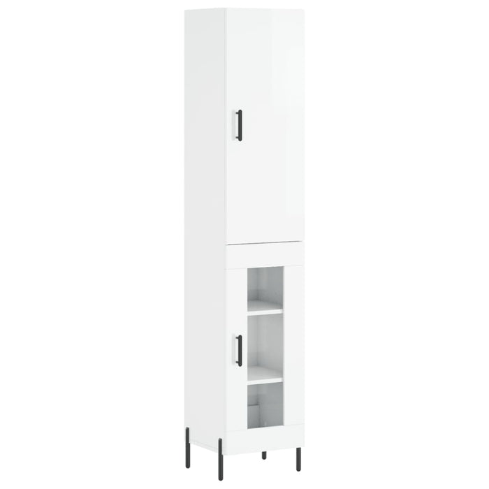 Dulap înalt, alb extralucios, 34,5x34x180 cm, lemn prelucrat WALTI