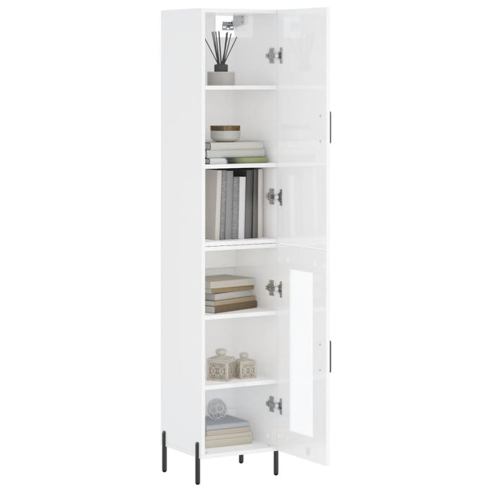 Dulap înalt, alb extralucios, 34,5x34x180 cm, lemn prelucrat WALTI