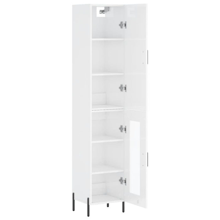 Dulap înalt, alb extralucios, 34,5x34x180 cm, lemn prelucrat WALTI