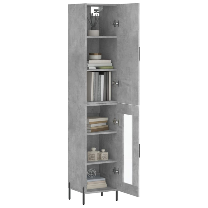 Dulap înalt, gri beton, 34,5x34x180 cm, lemn prelucrat - WALTI WALTI
