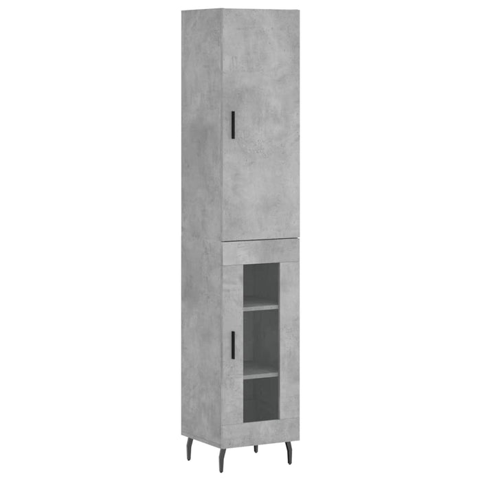 Dulap înalt, gri beton, 34,5x34x180 cm, lemn prelucrat - WALTI WALTI