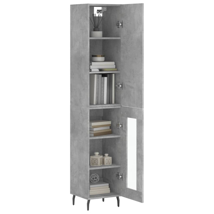 Dulap înalt, gri beton, 34,5x34x180 cm, lemn prelucrat - WALTI WALTI