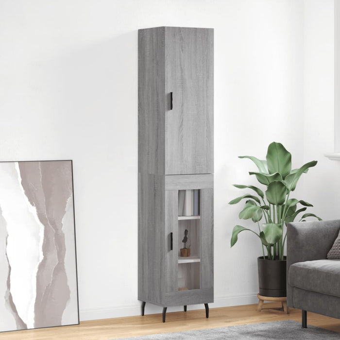 Dulap înalt, gri sonoma, 34,5x34x180 cm, lemn prelucrat - WALTI WALTI