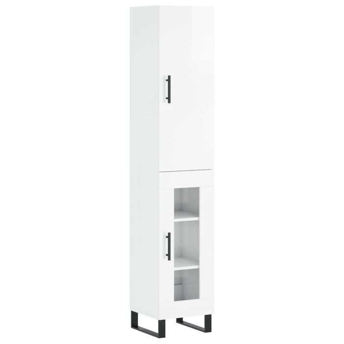 Dulap înalt, alb extralucios, 34,5x34x180 cm, lemn prelucrat WALTI