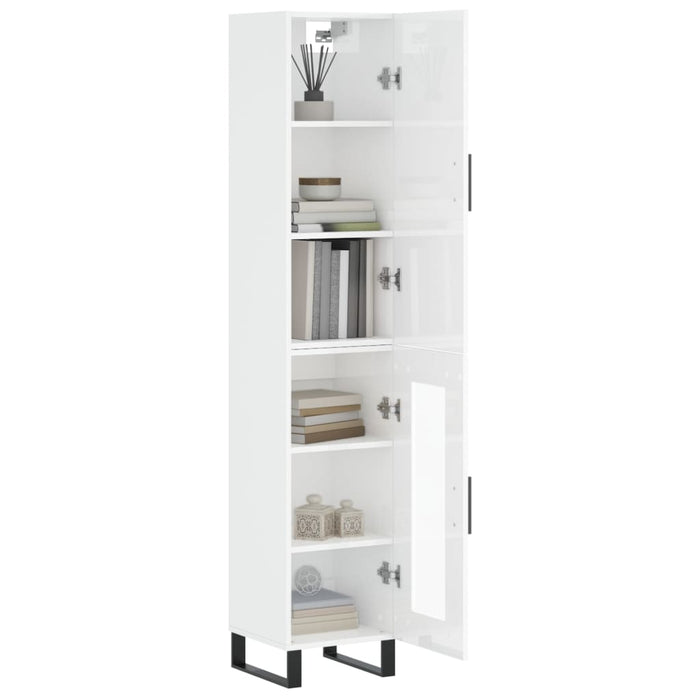 Dulap înalt, alb extralucios, 34,5x34x180 cm, lemn prelucrat WALTI