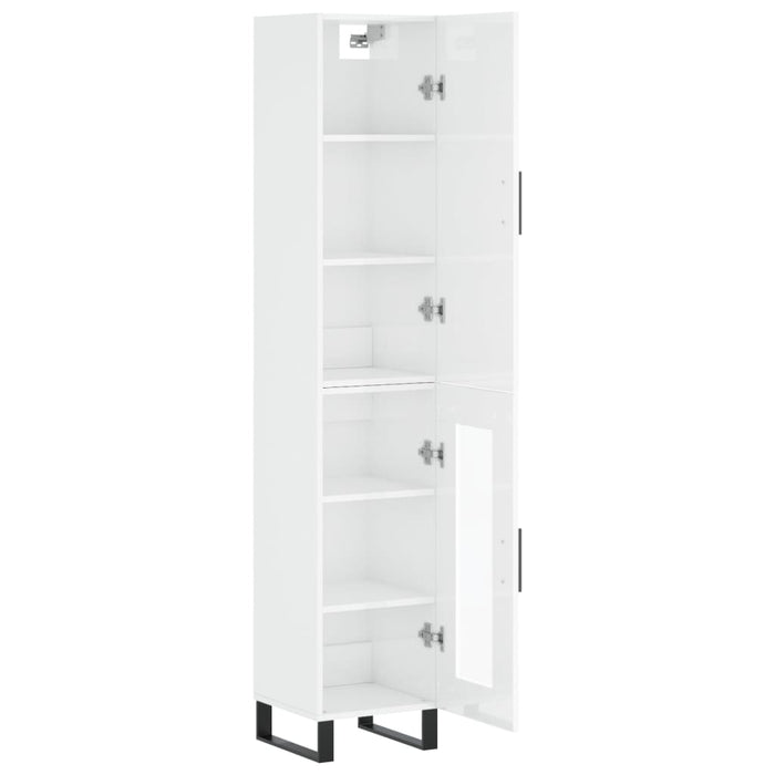 Dulap înalt, alb extralucios, 34,5x34x180 cm, lemn prelucrat WALTI