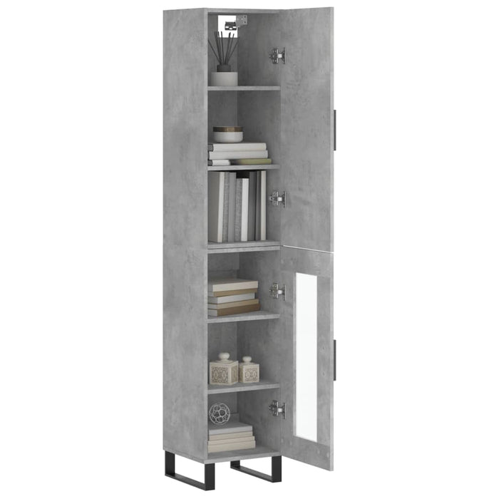 Dulap înalt, gri beton, 34,5x34x180 cm, lemn prelucrat - WALTI WALTI