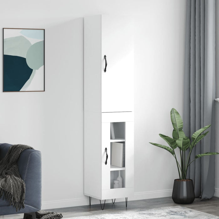 Dulap înalt, alb, 34,5x34x180 cm, lemn prelucrat - WALTI WALTI