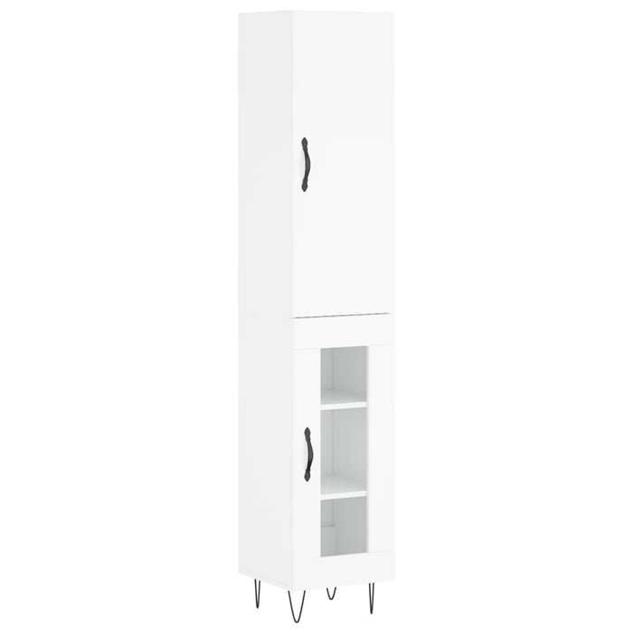 Dulap înalt, alb extralucios, 34,5x34x180 cm, lemn prelucrat WALTI
