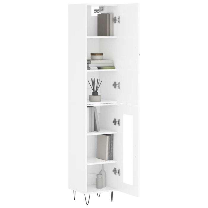 Dulap înalt, alb extralucios, 34,5x34x180 cm, lemn prelucrat WALTI