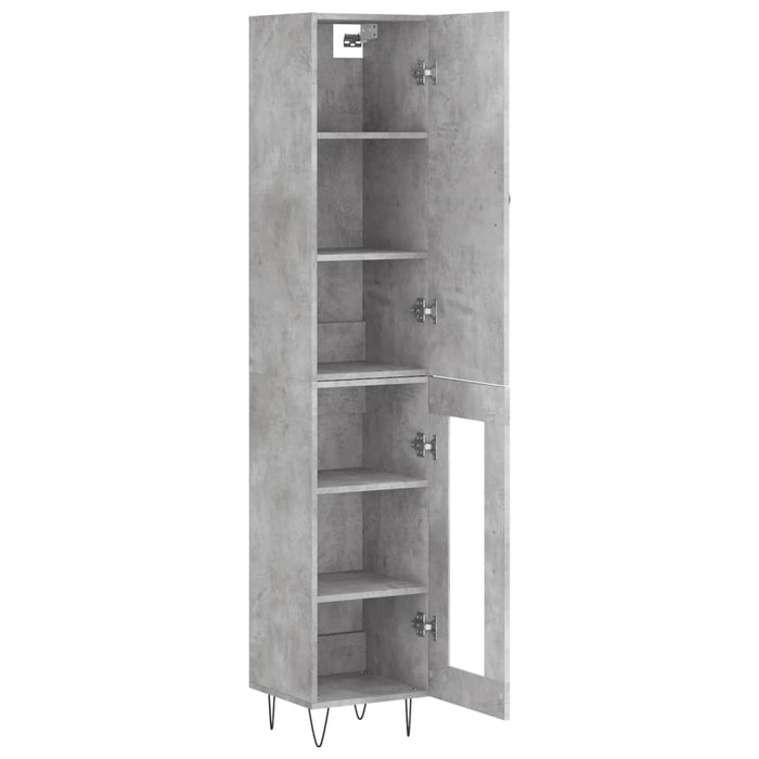 Dulap înalt, gri beton, 34,5x34x180 cm, lemn prelucrat - WALTI WALTI