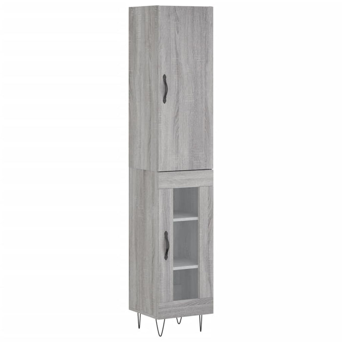 Dulap înalt, gri sonoma, 34,5x34x180 cm, lemn prelucrat - WALTI WALTI