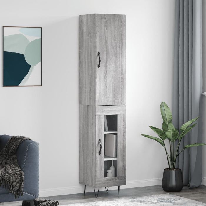 Dulap înalt, gri sonoma, 34,5x34x180 cm, lemn prelucrat - WALTI WALTI