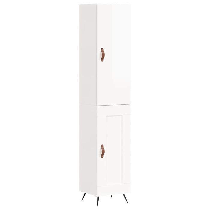Dulap înalt, alb extralucios, 34,5x34x180 cm, lemn prelucrat WALTI