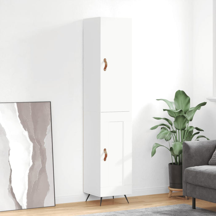 Dulap înalt, alb extralucios, 34,5x34x180 cm, lemn prelucrat WALTI