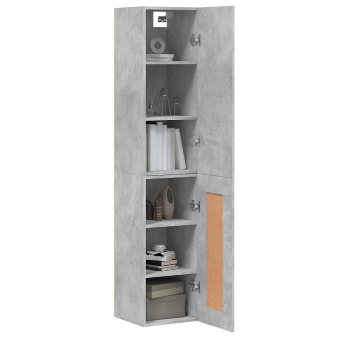 Dulap înalt, gri beton, 34,5x34x180 cm, lemn prelucrat - WALTI WALTI