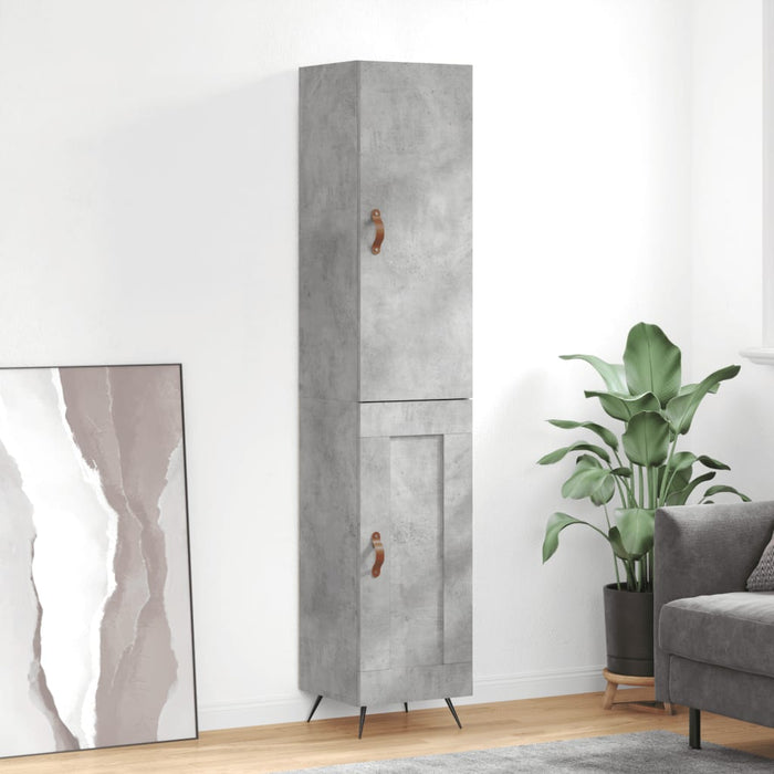 Dulap înalt, gri beton, 34,5x34x180 cm, lemn prelucrat - WALTI WALTI