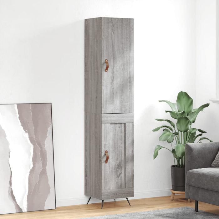 Dulap înalt, gri sonoma, 34,5x34x180 cm, lemn prelucrat WALTI