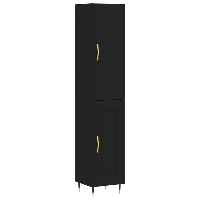 Dulap înalt, negru, 34,5x34x180 cm, lemn prelucrat WALTI