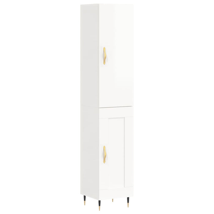 Dulap înalt, alb extralucios, 34,5x34x180 cm, lemn prelucrat WALTI