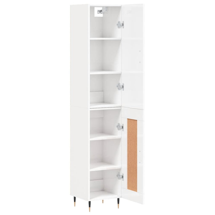 Dulap înalt, alb extralucios, 34,5x34x180 cm, lemn prelucrat WALTI
