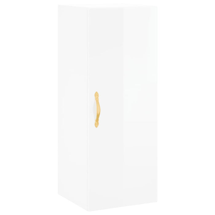 Dulap înalt, alb extralucios, 34,5x34x180 cm, lemn prelucrat WALTI