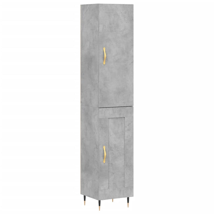 Dulap înalt, gri beton, 34,5x34x180 cm, lemn prelucrat - WALTI WALTI