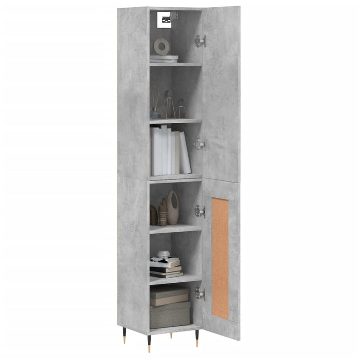 Dulap înalt, gri beton, 34,5x34x180 cm, lemn prelucrat - WALTI WALTI