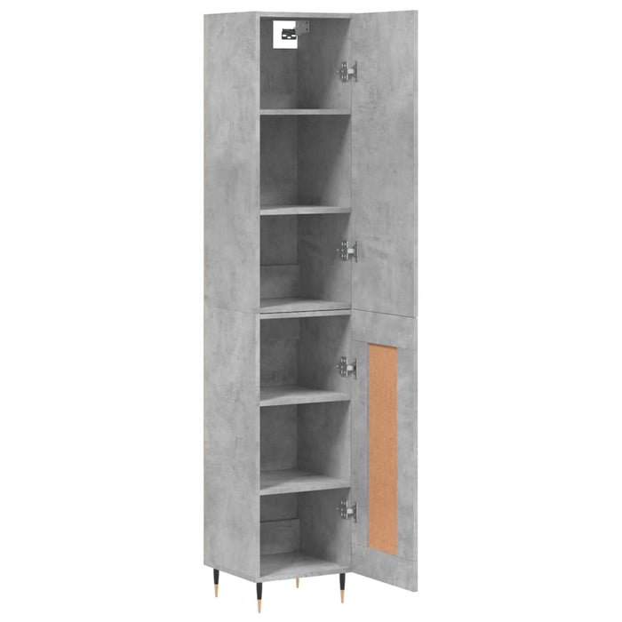 Dulap înalt, gri beton, 34,5x34x180 cm, lemn prelucrat - WALTI WALTI
