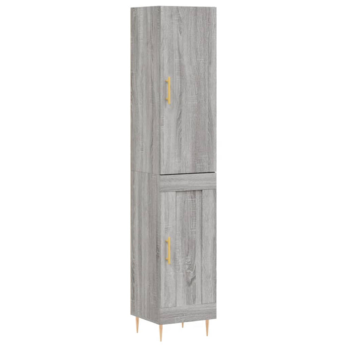 Dulap înalt, gri sonoma, 34,5x34x180 cm, lemn prelucrat WALTI