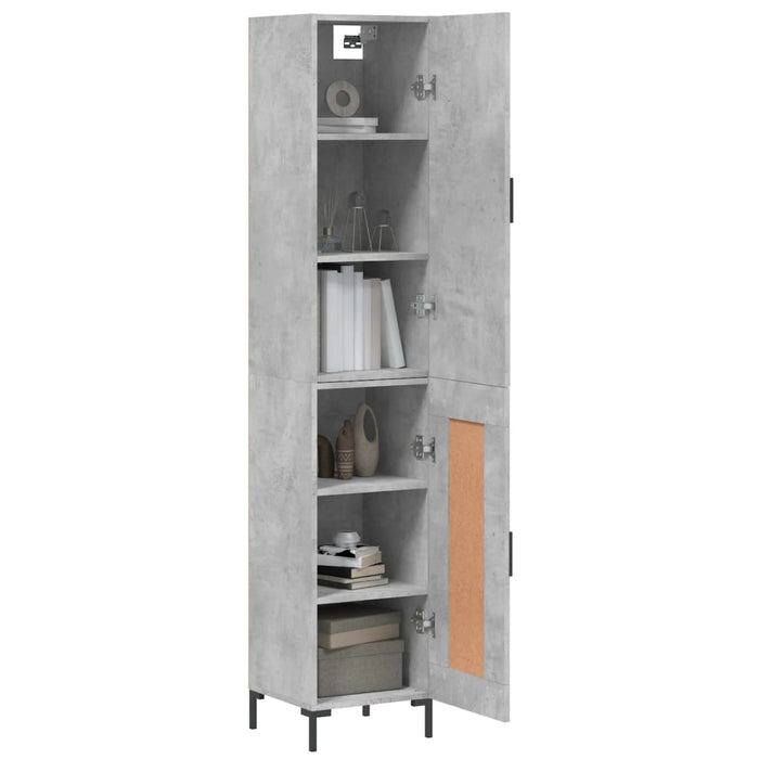Dulap înalt, gri beton, 34,5x34x180 cm, lemn prelucrat - WALTI WALTI