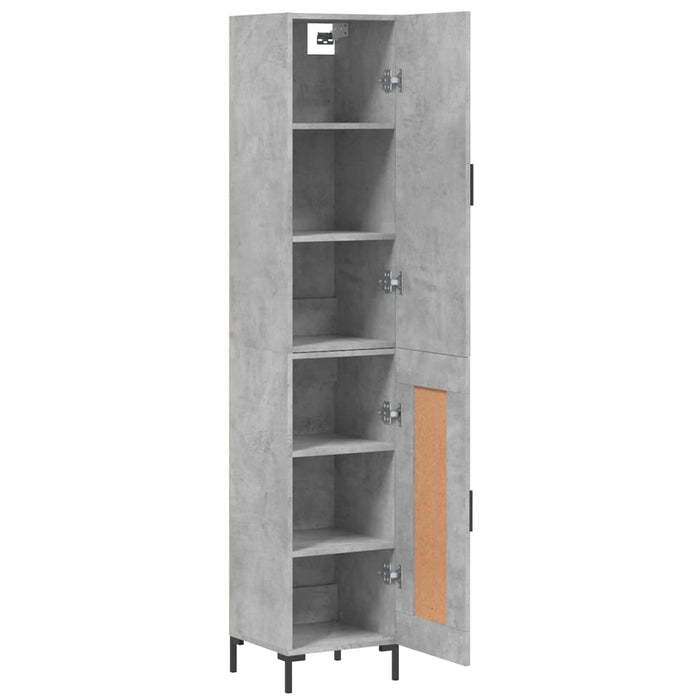 Dulap înalt, gri beton, 34,5x34x180 cm, lemn prelucrat - WALTI WALTI