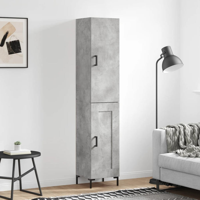 Dulap înalt, gri beton, 34,5x34x180 cm, lemn prelucrat - WALTI WALTI