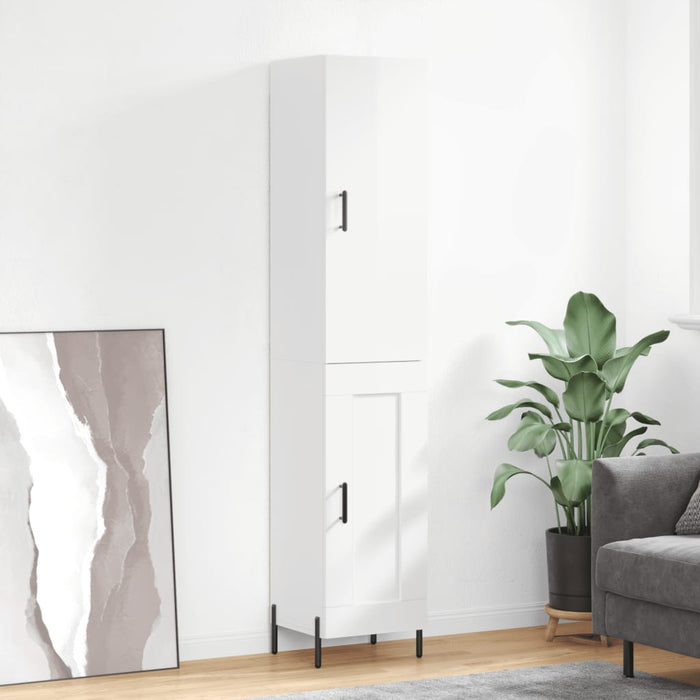 Dulap înalt, alb extralucios, 34,5x34x180 cm, lemn prelucrat WALTI