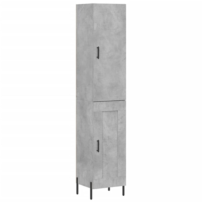 Dulap înalt, gri beton, 34,5x34x180 cm, lemn prelucrat - WALTI WALTI