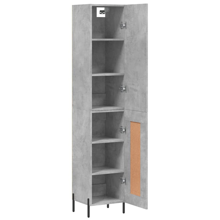 Dulap înalt, gri beton, 34,5x34x180 cm, lemn prelucrat - WALTI WALTI